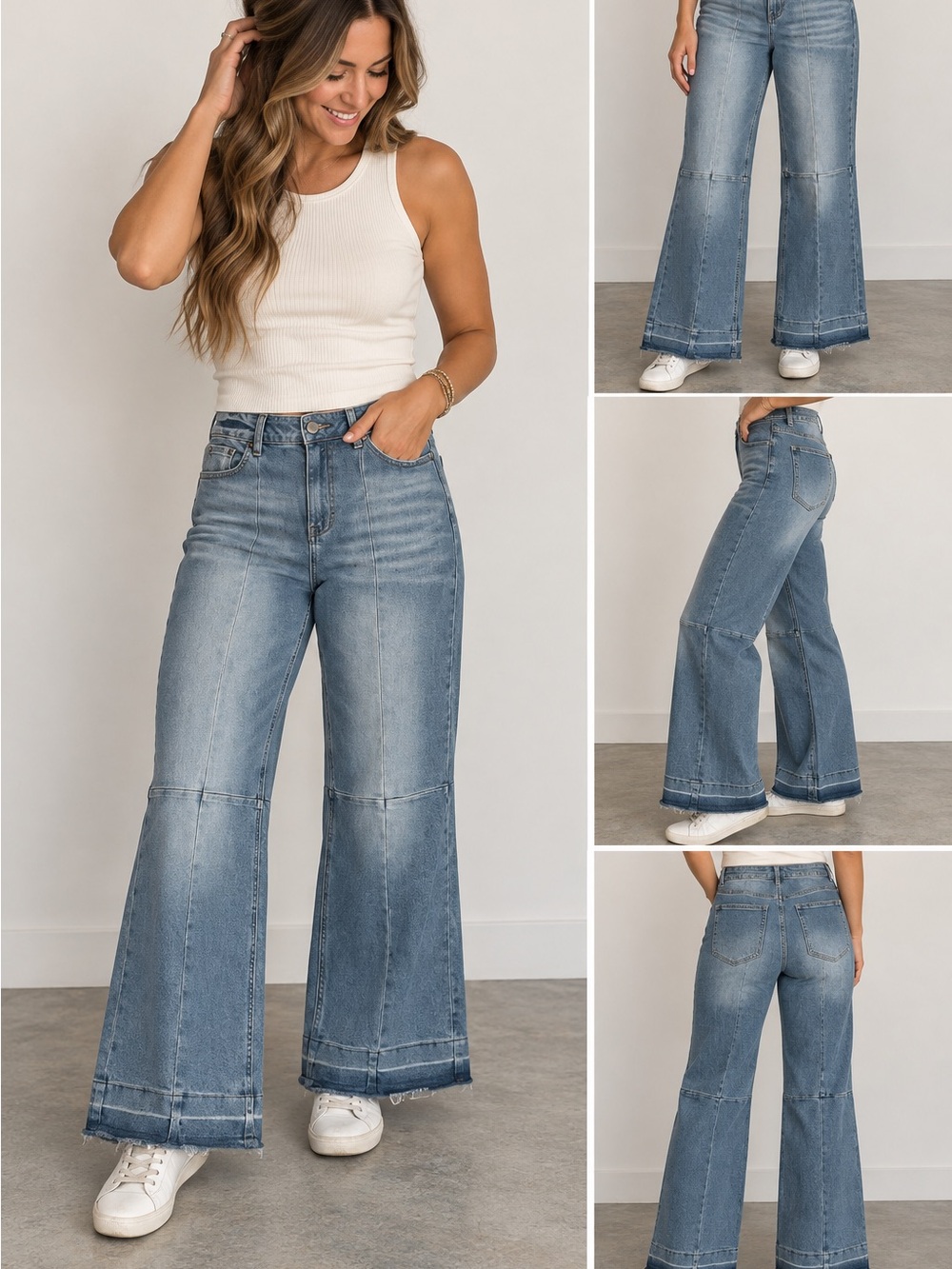 High-Rise Light Blue Wide Leg Jeans